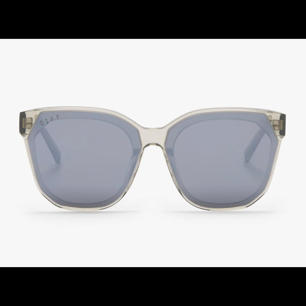 DIFF SUNGLASSES OLIVE CRYSTAL + Gray Mirror